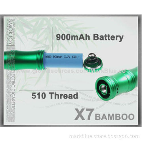 Hot Selling X7 Variable Voltage Clearomizer Tank System Kit, Easy to Refill, Bamboo Unique Design